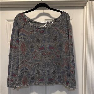 Women's Grey Patterned Top